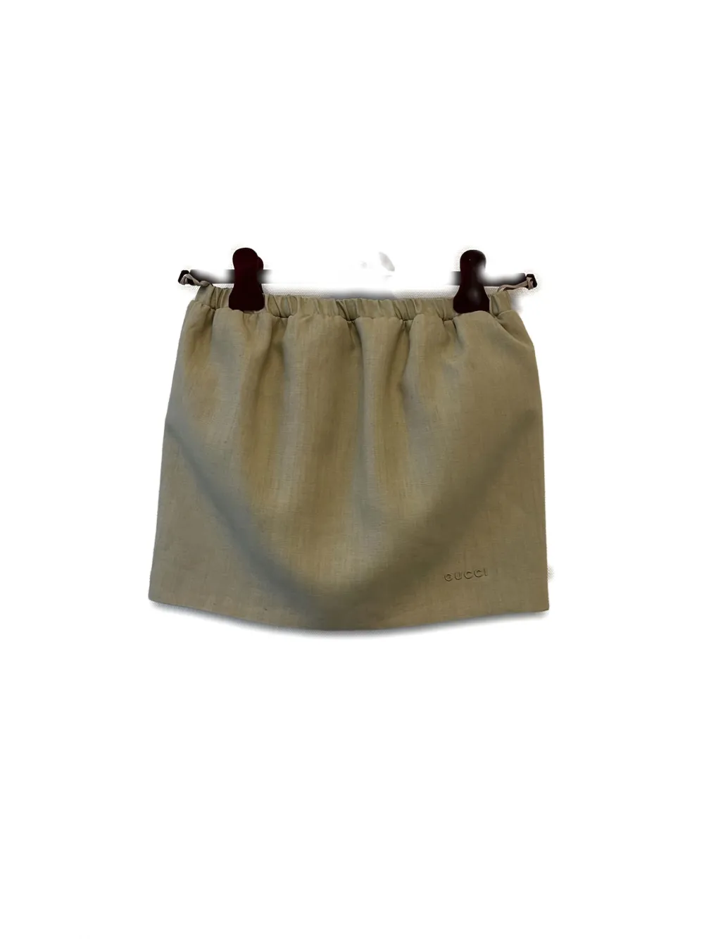 Gucci Tulip elastic-waistband linen mini skirt Beige