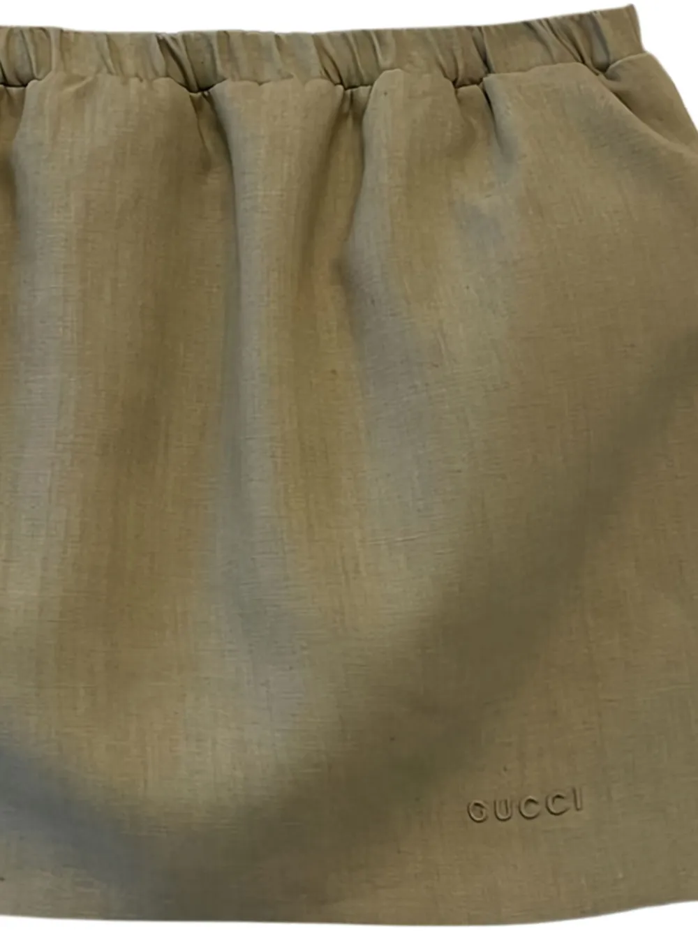 Gucci Linnen mini-rok met elastische tailleband - Beige