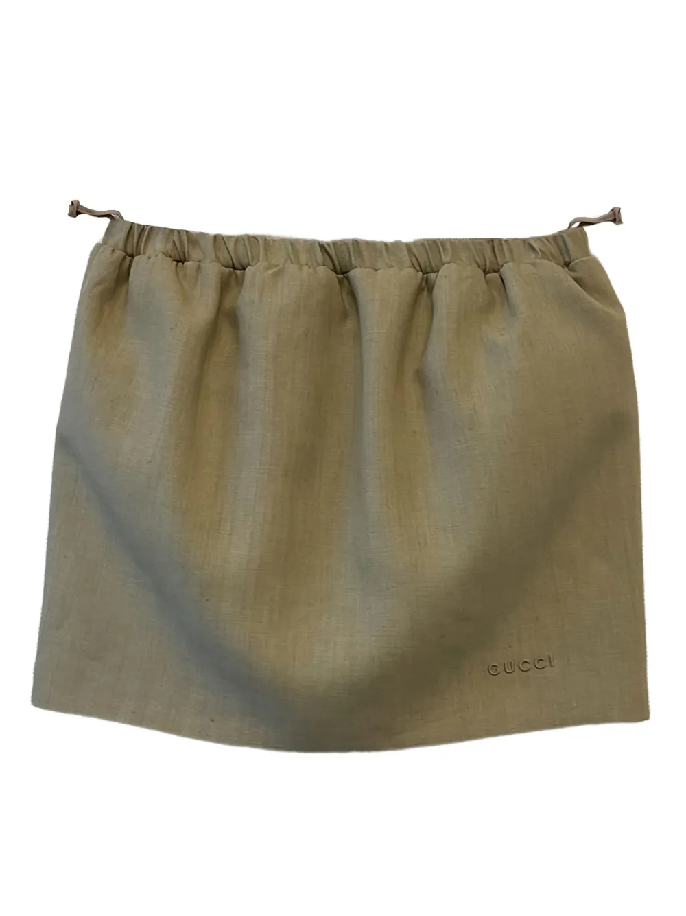 Gucci Tulip elastic-waistband linen mini skirt Beige