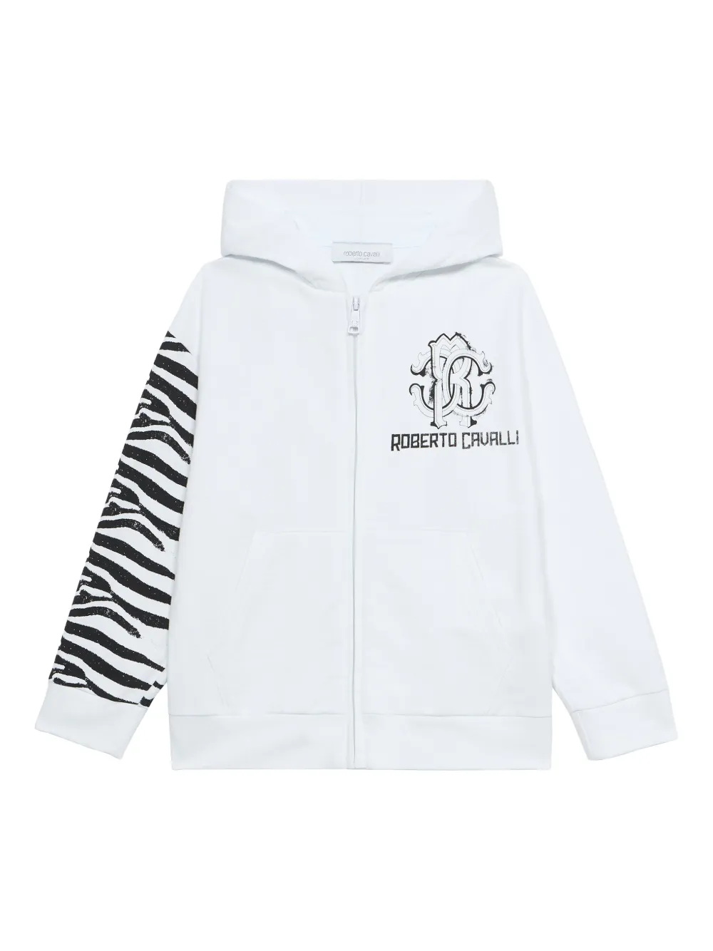 Roberto Cavalli Junior Hoodie met rits Wit