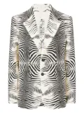 Roberto Cavalli leopard-print blazer - Black