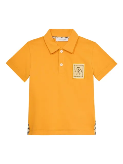 Roberto Cavalli Junior Camisa polo com patch de logo