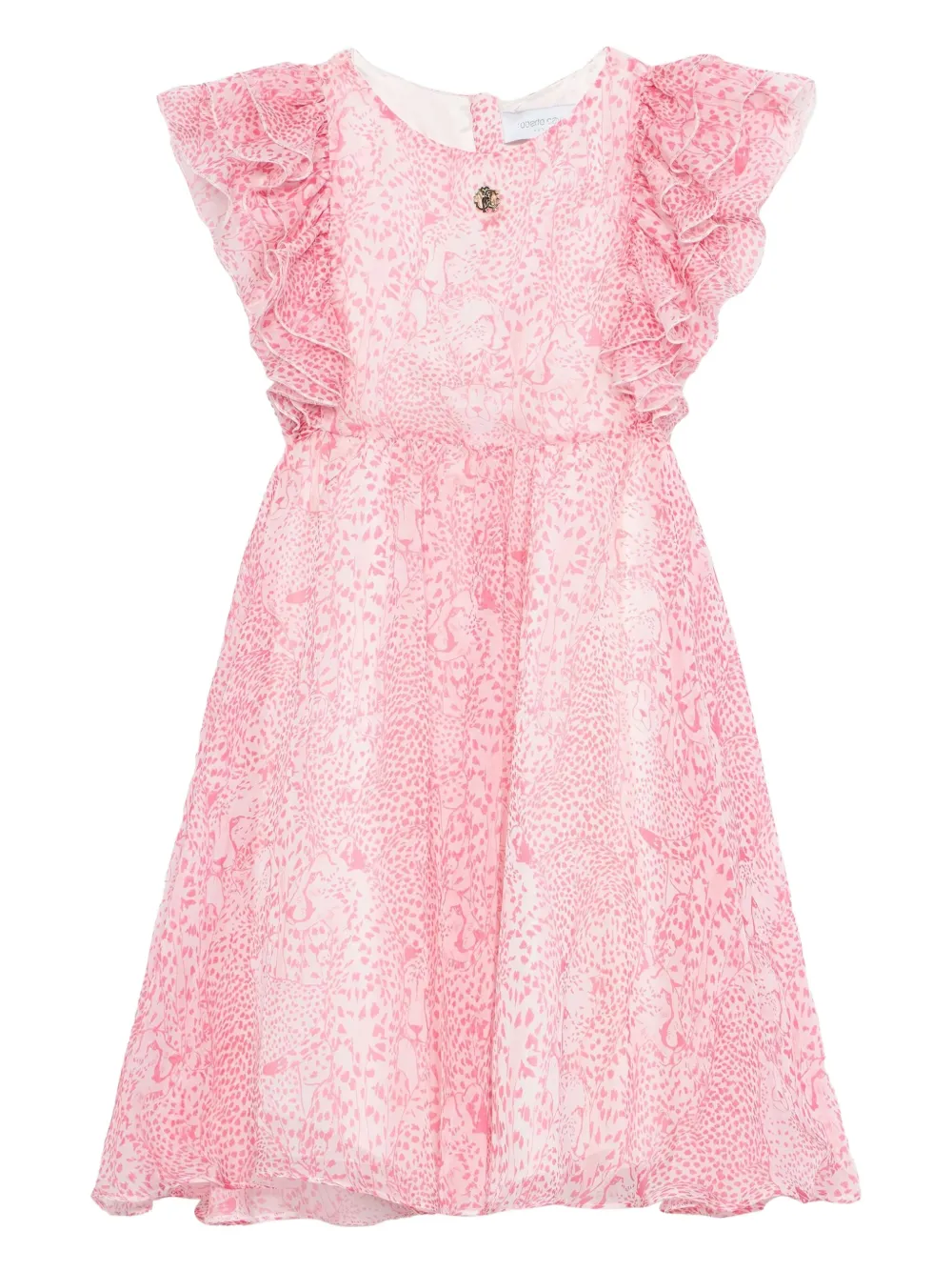 Roberto Cavalli Junior Jurk met luipaardprint Roze
