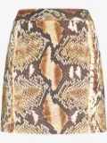 Roberto Cavalli snake-effect skirt - Brown