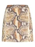 Roberto Cavalli snake-effect skirt - Brown