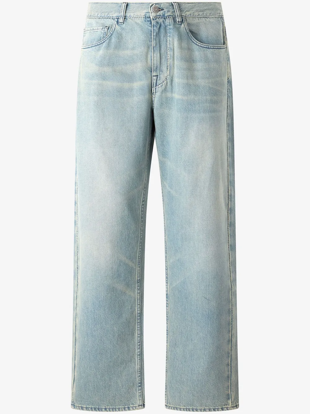 Roberto Cavalli Sandblasted-effect Jeans In Blue