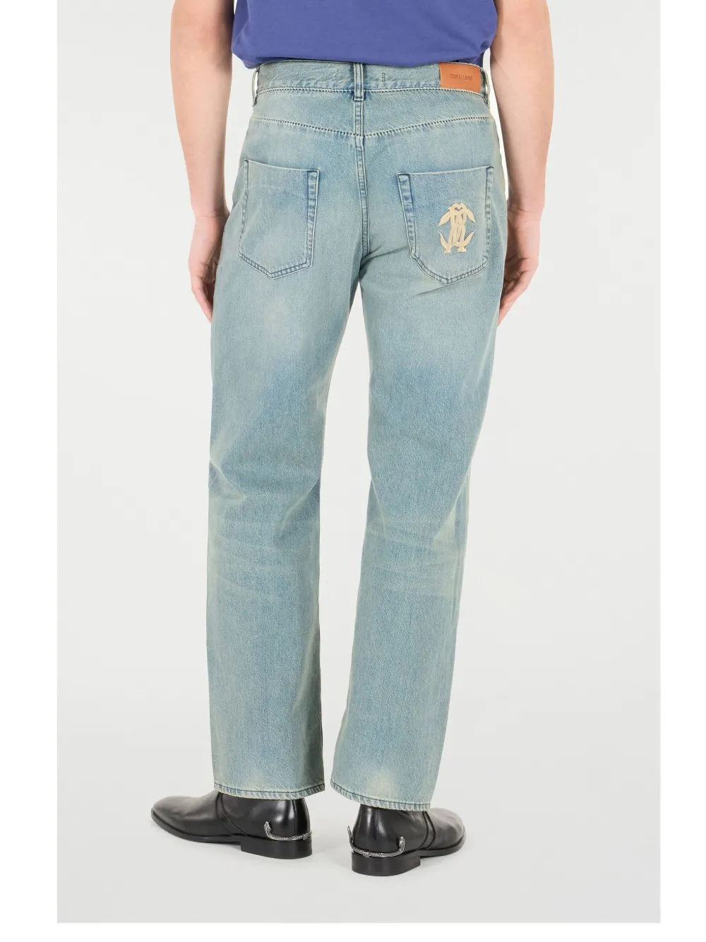Roberto Cavalli Jeans met geborduurd logo Blauw