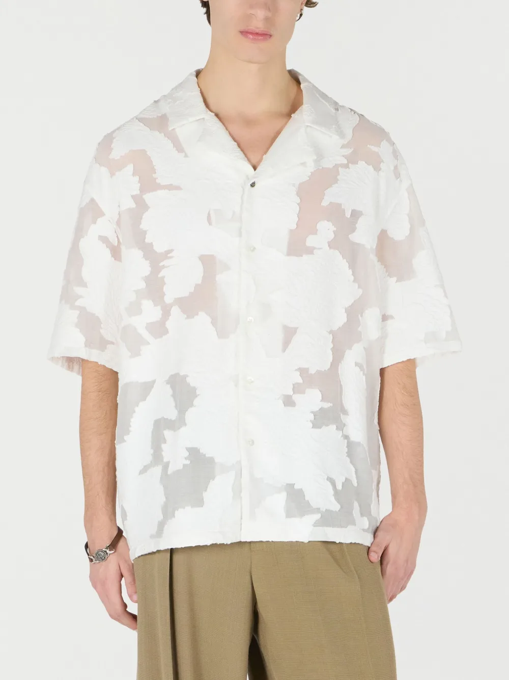 Roberto Cavalli Overhemd met bloemenprint Wit