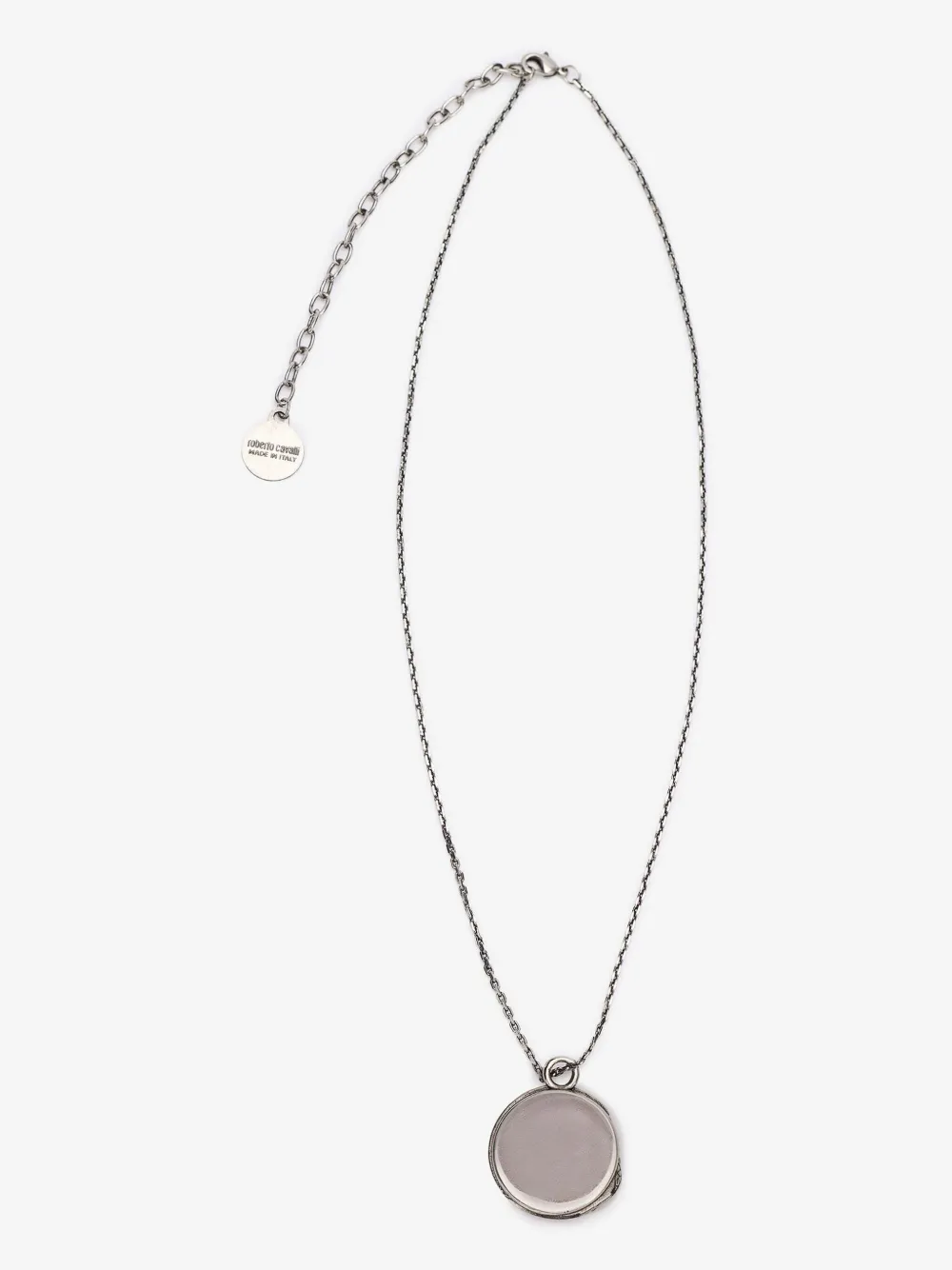 Roberto Cavalli Logo-charm Necklace In Silver