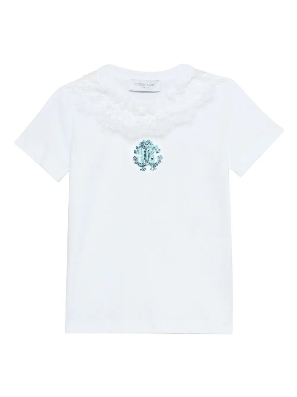 Roberto Cavalli Junior T-shirt met logoprint Wit