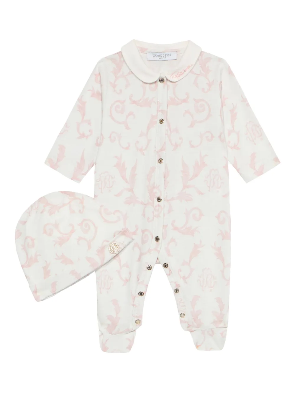 Roberto Cavalli Junior Romper met monogram Roze