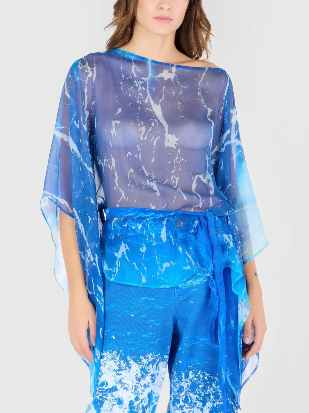 Roberto Cavalli Zijden blouse Blauw
