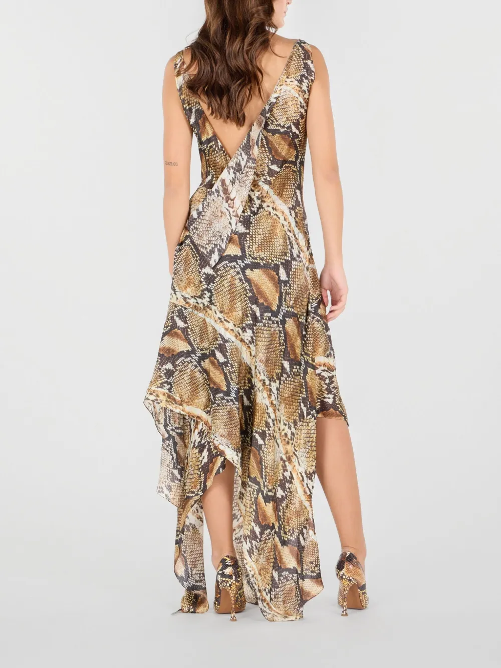 Roberto Cavalli Zijden jurk Bruin