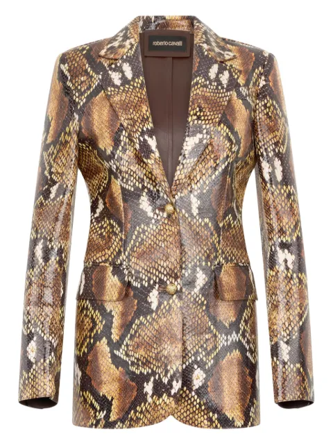 Roberto Cavalli chamarra con efecto de piel de serpiente