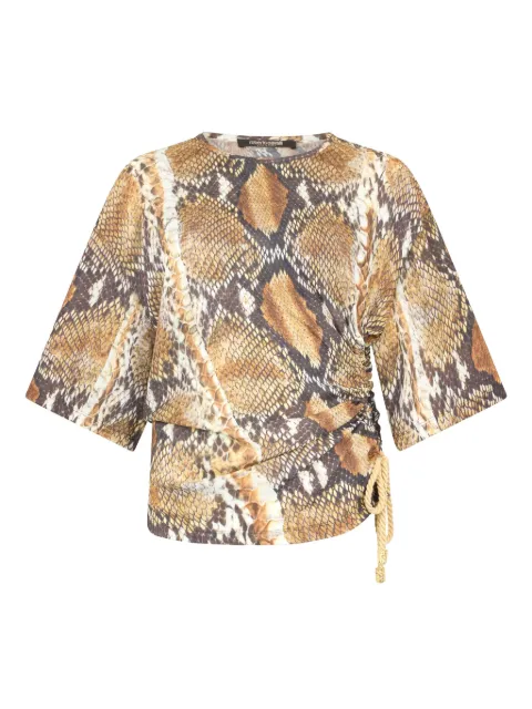 Roberto Cavalli playera con estampado de piel de serpiente