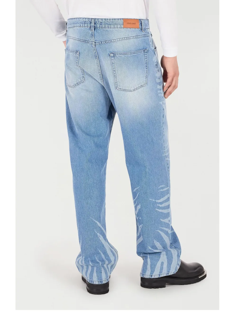 Roberto Cavalli Jeans met zebraprint Blauw