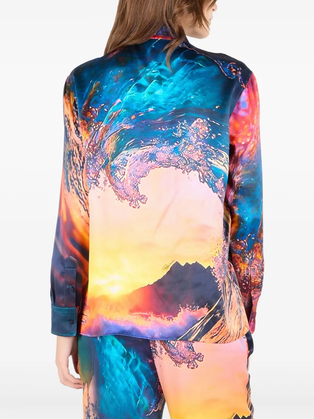 Roberto Cavalli Zijden blouse Oranje