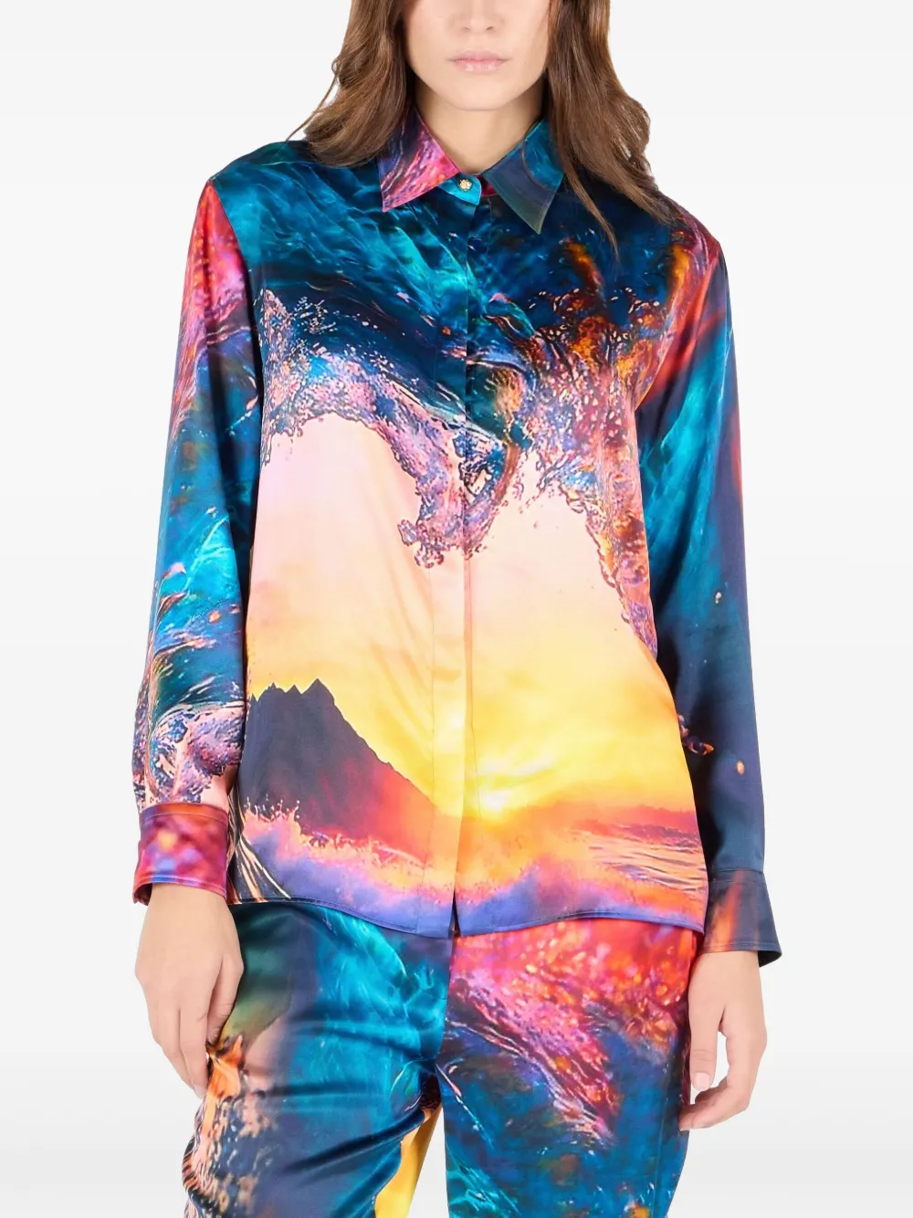 Roberto Cavalli Zijden blouse Oranje