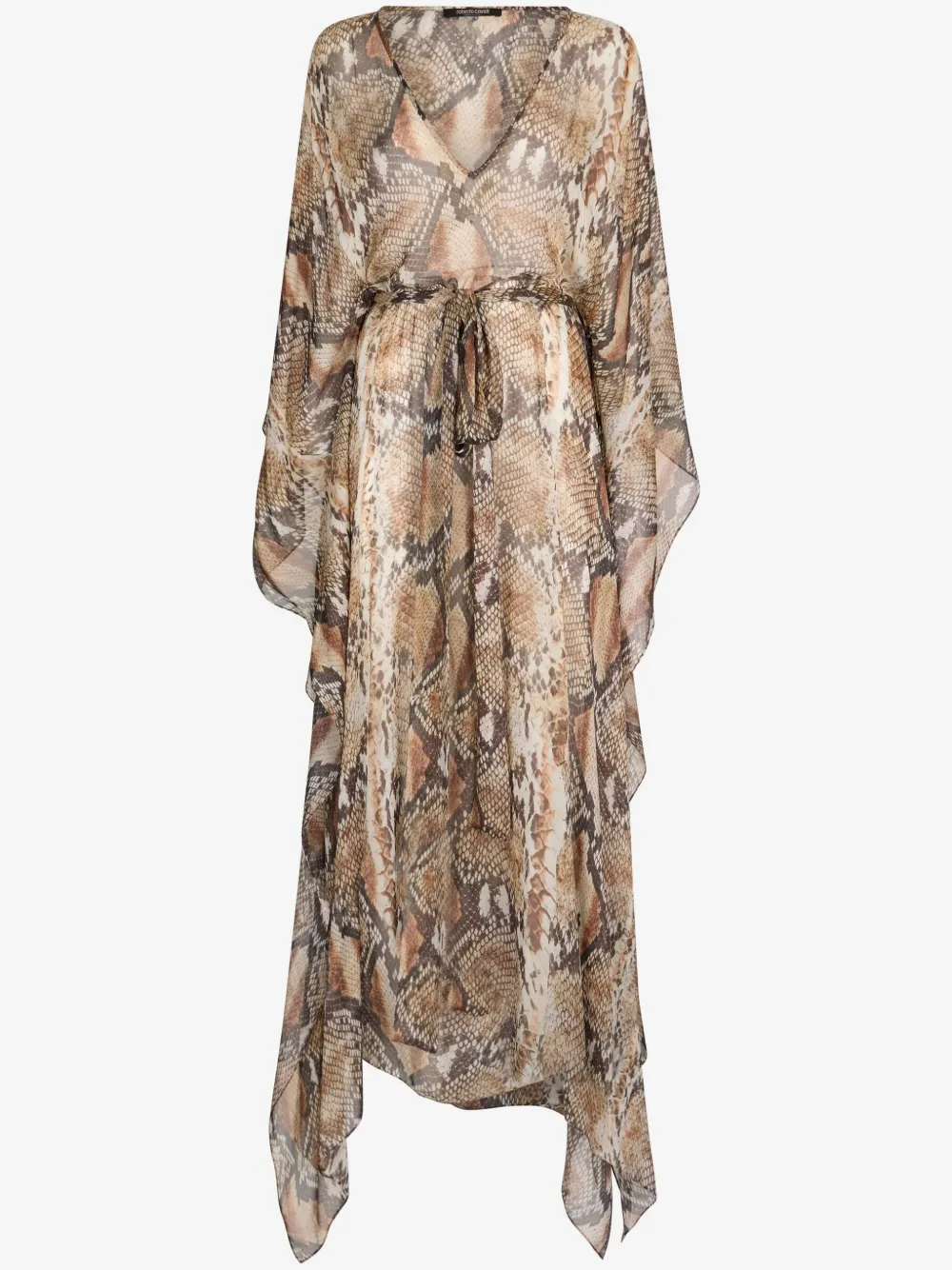 Shop Roberto Cavalli Snakeskin-print Dress In Brown