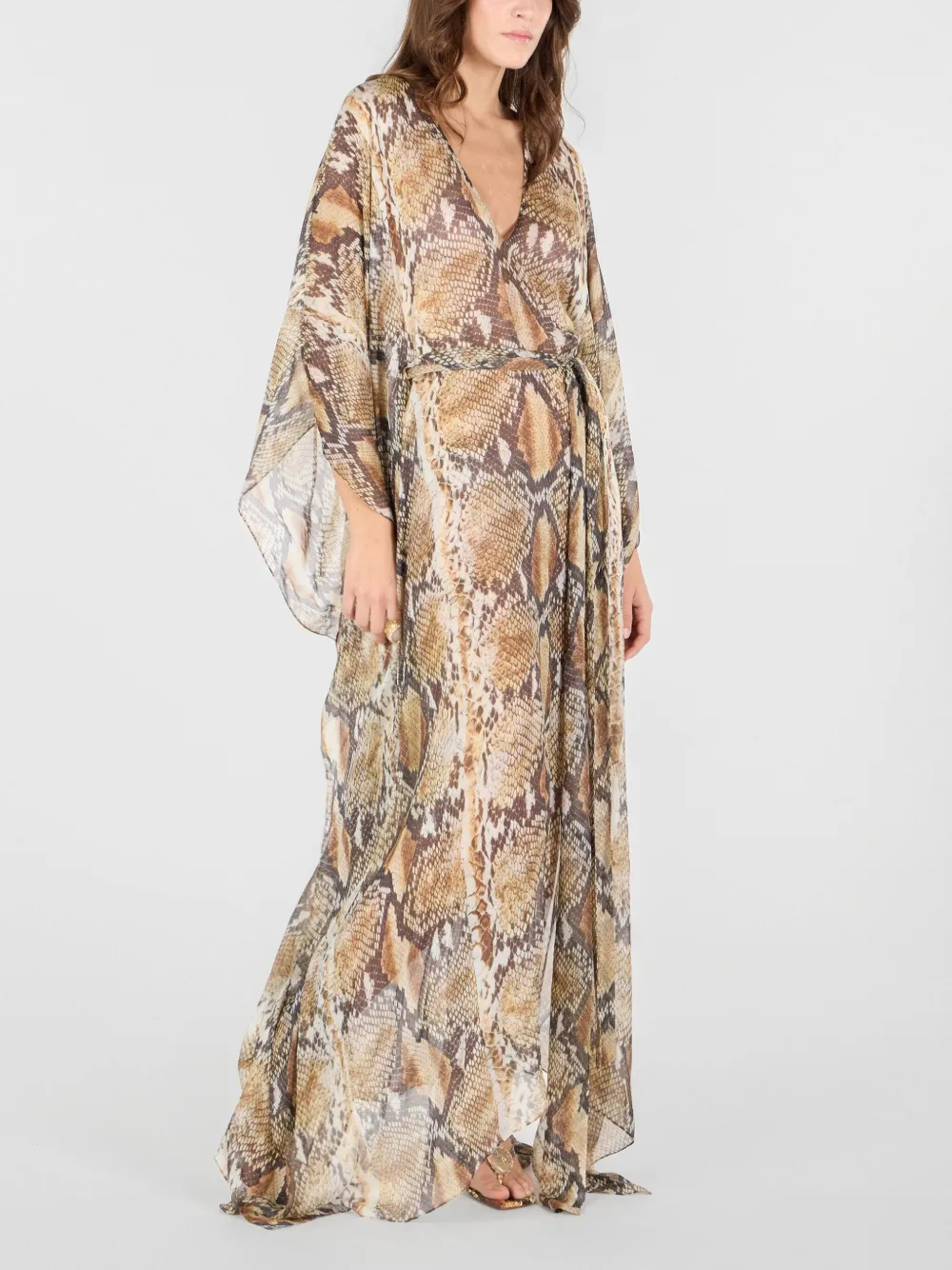 Shop Roberto Cavalli Snakeskin-print Dress In Brown