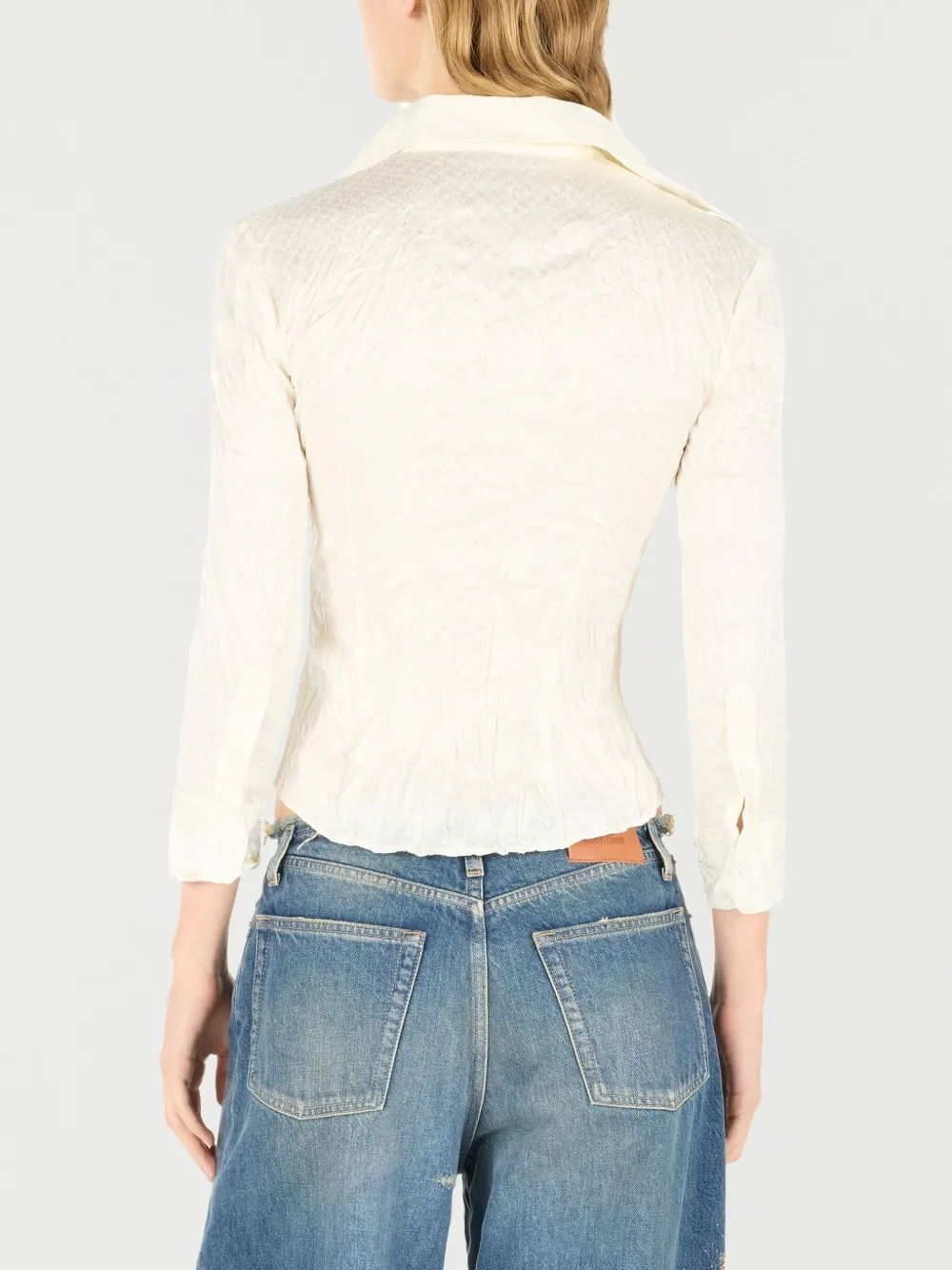 Roberto Cavalli Zijden blouse Beige