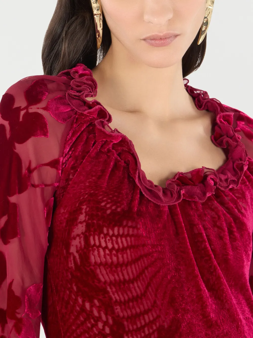 ROBERTO CAVALLI PATTERNED-JACQUARD BLOUSE