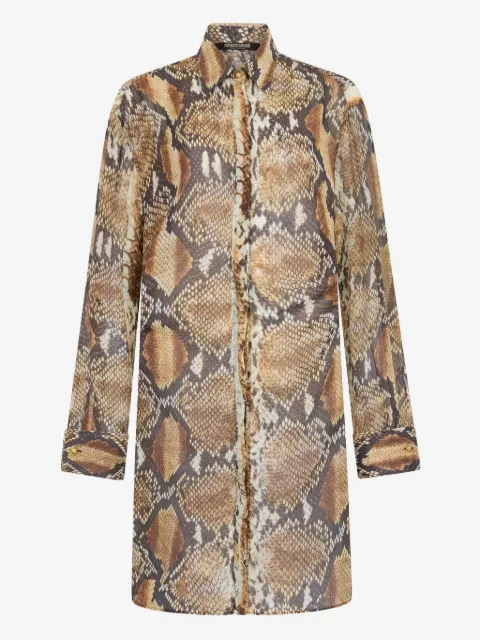 Roberto Cavalli snakeskin-print cotton dress