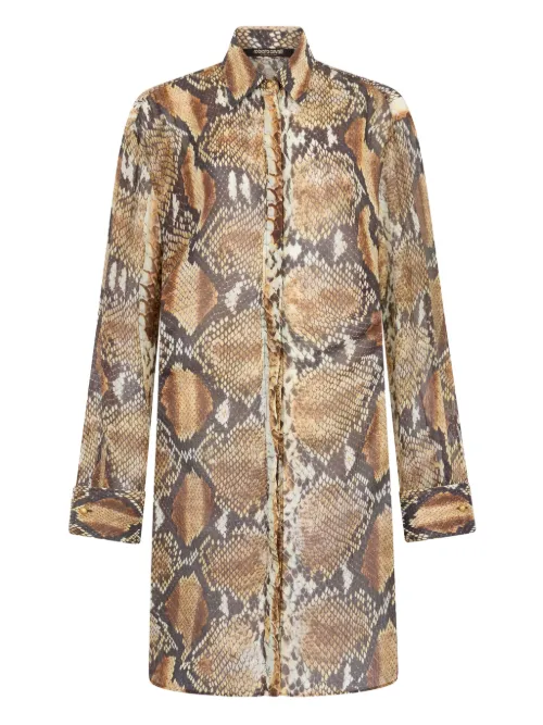 Robe à imprimé peau de serpent - Roberto Cavalli - Modalova