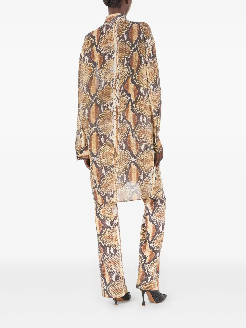 snakeskin-print cotton dress