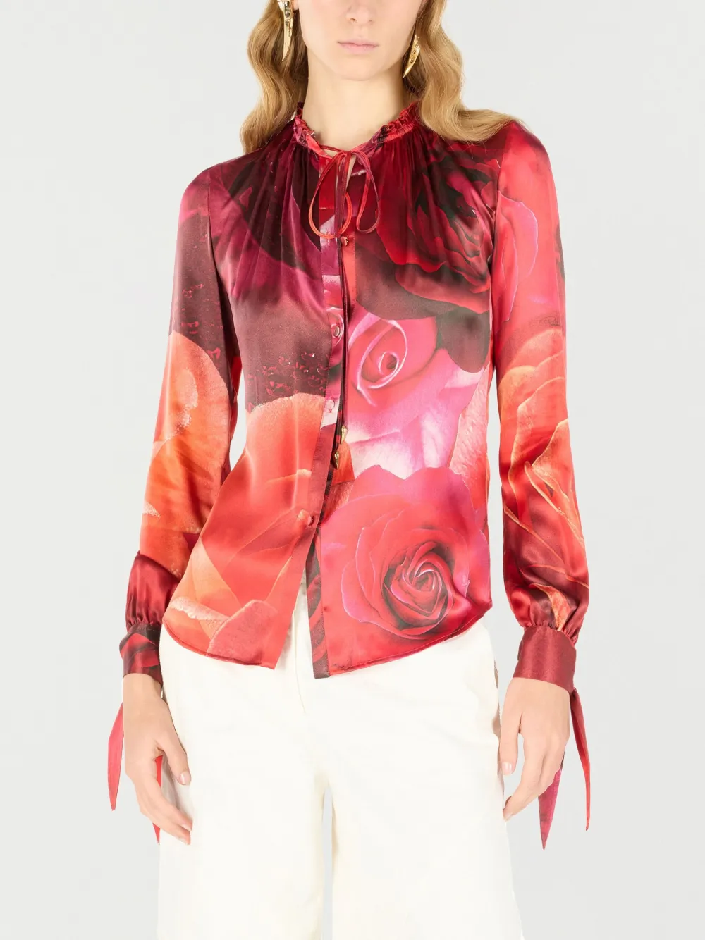 ROBERTO CAVALLI FLORAL SILK SHIRT