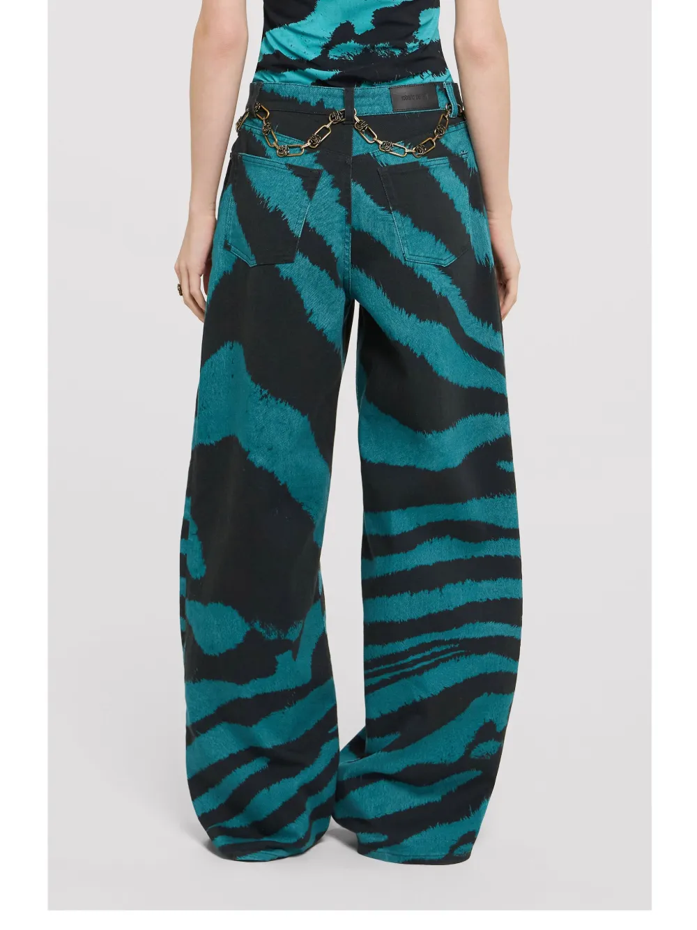 Roberto Cavalli Broek met zebraprint Zwart