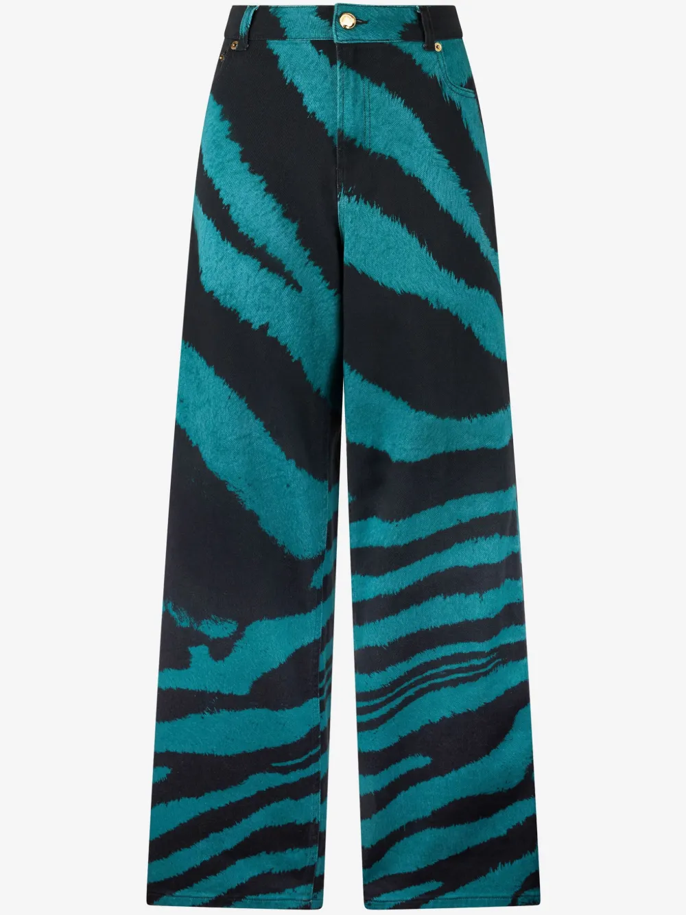 Roberto Cavalli Broek met zebraprint Zwart