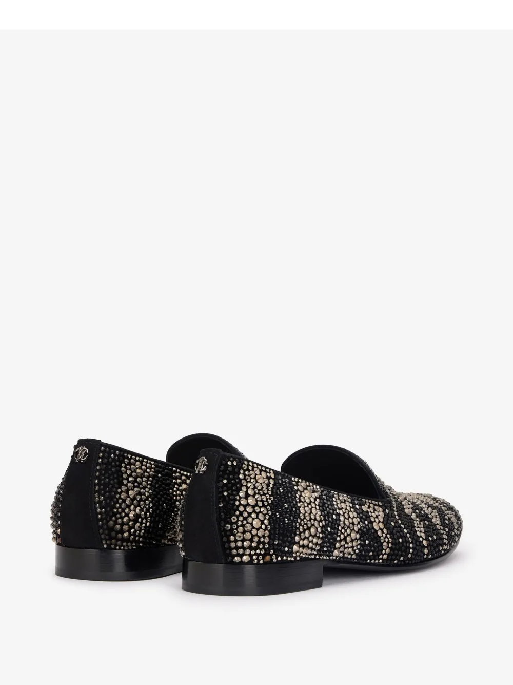 Roberto Cavalli Crystal-embellished Zebra-stripe Slippers In 黑色