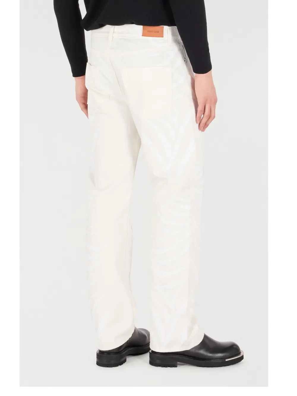 Roberto Cavalli Jeans met zebraprint Wit