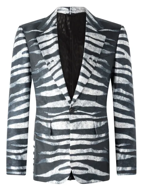Roberto Cavalli blazer con estampado de cebra