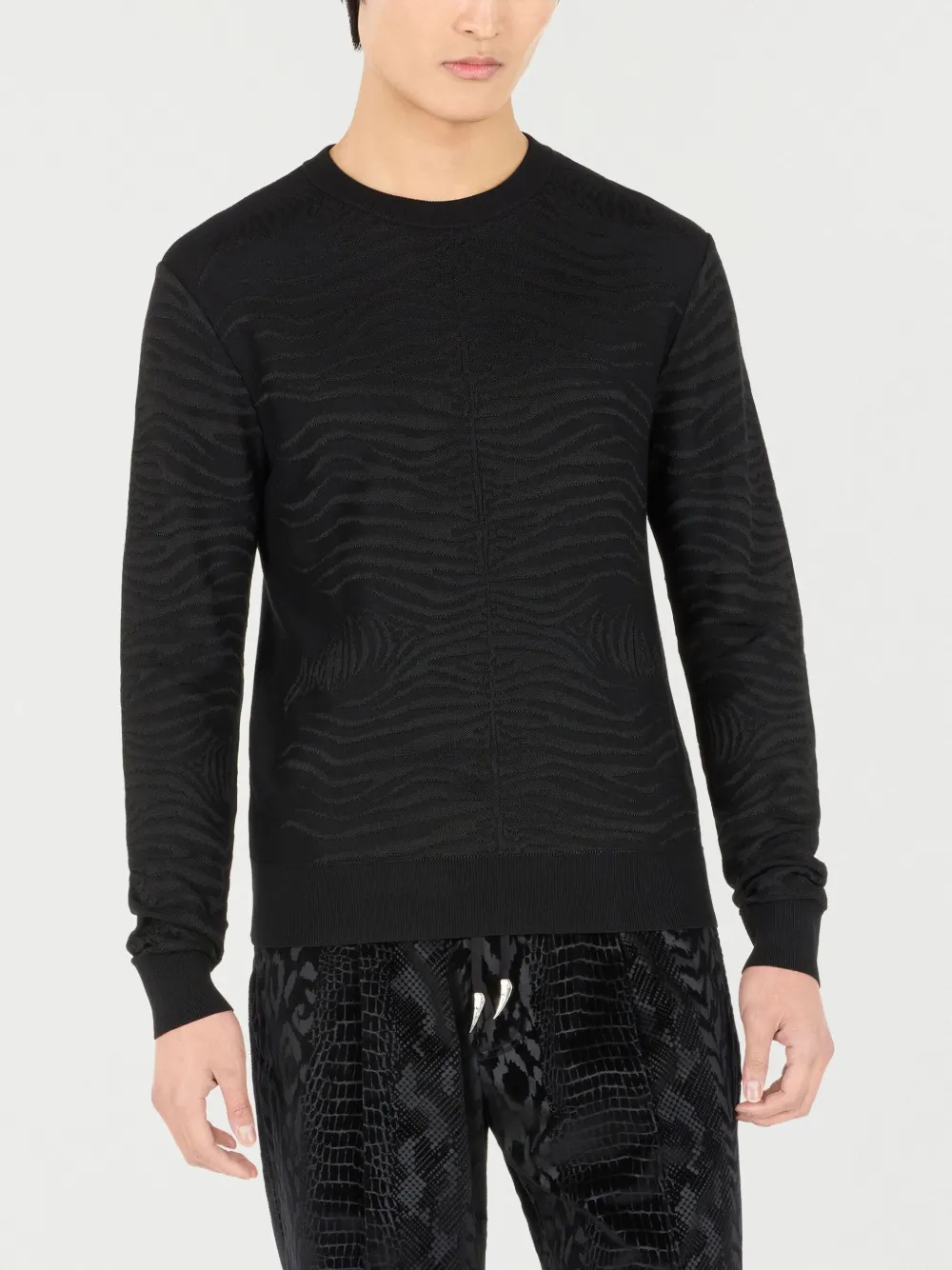 Roberto Cavalli Trui met zebraprint Zwart