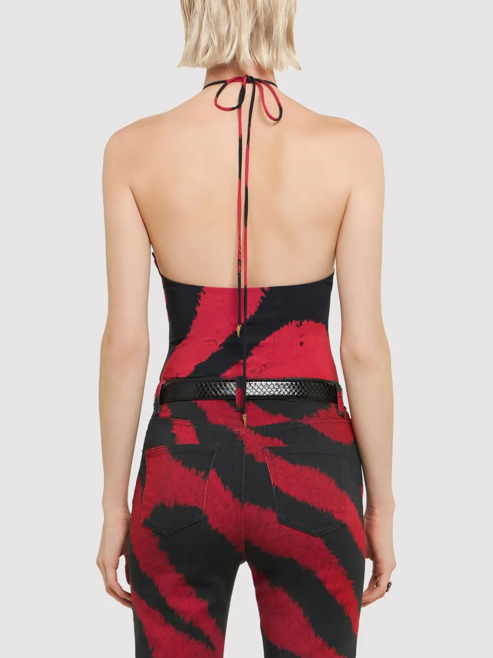 Roberto Cavalli Gestreepte body Zwart