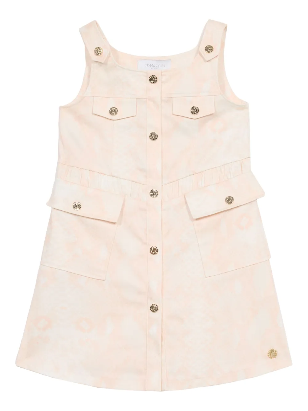 Roberto Cavalli Junior Jurk met slangenhuidprint Roze
