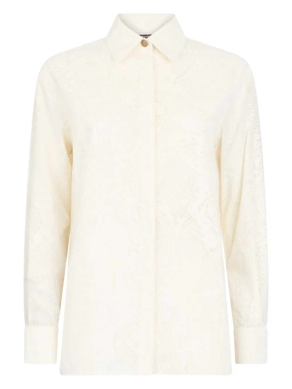 Roberto Cavalli blouse met python print Beige