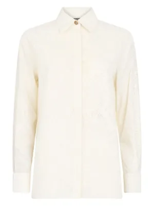 売れ筋商品|||ロベルトカヴァリ シャツ レディース トップス SHIRT - Button-down blouse - nero/bianco White shirt with sleeves and loops - Woman | Roberto Verino