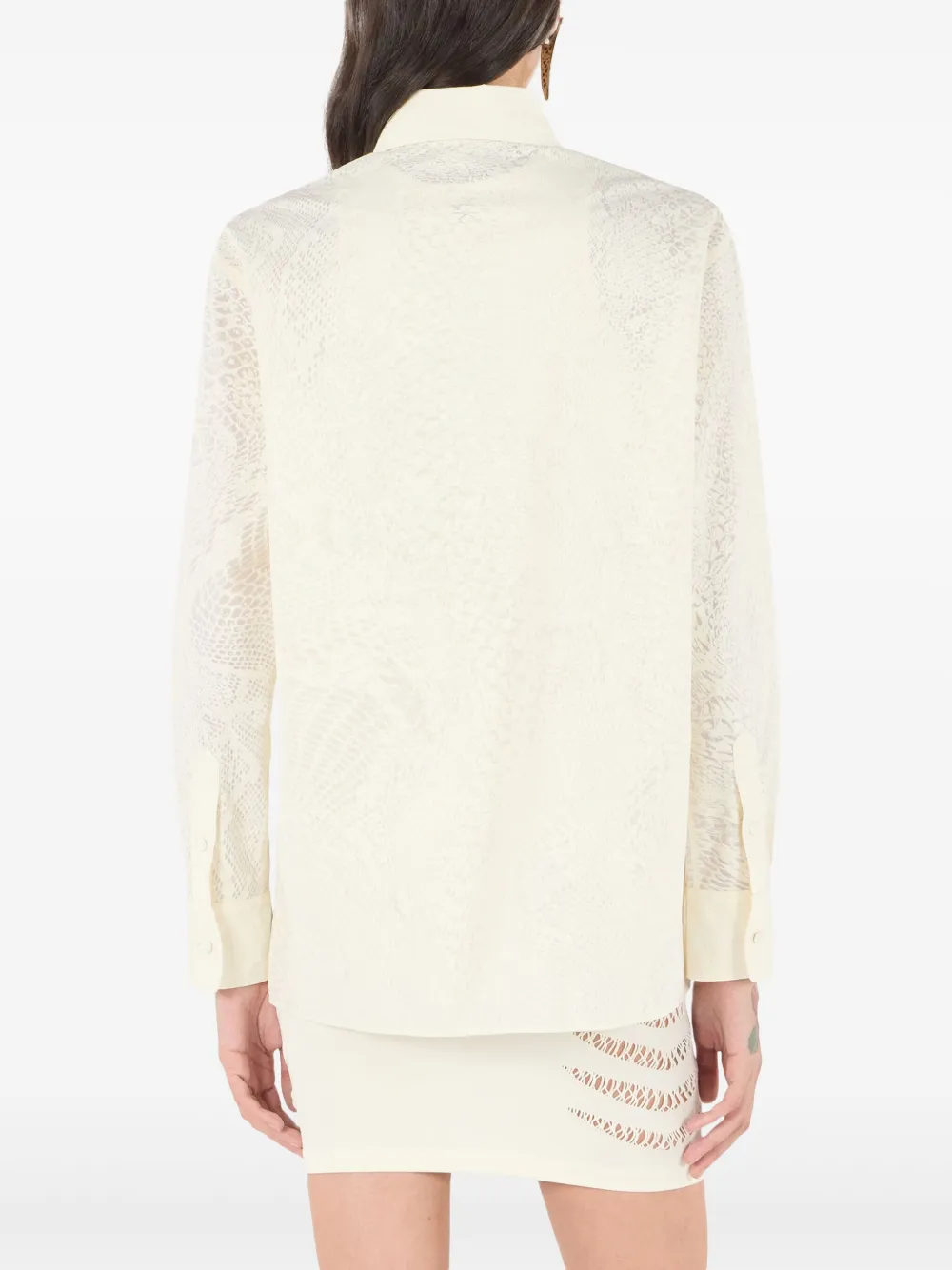  Roberto Cavalli Python-print Shirt - Neutrals 