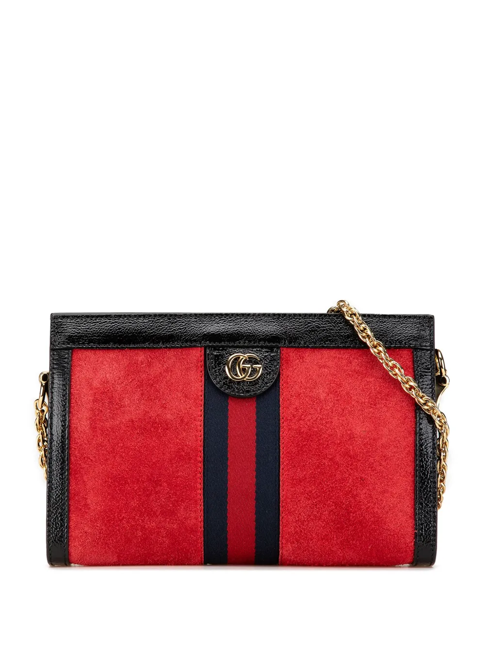 Gucci Pre-Owned 2016-2025 スモール スエード オフィディア チェーン ショルダーバッグ - レッド Gucci Pre-Owned 2016-2025 スモール スエード オフィディア チェーン ショルダーバッグ - レッド