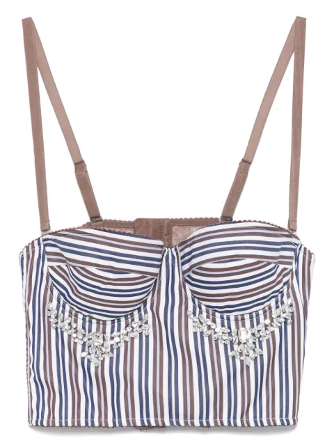 DES PHEMMES striped corset top