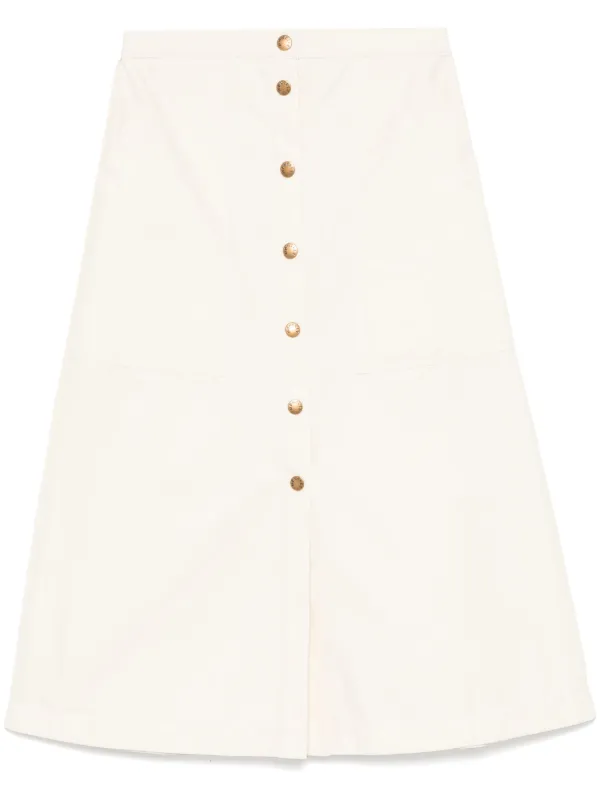 Moncler Buttoned-up Midi Skirt in Neutrals