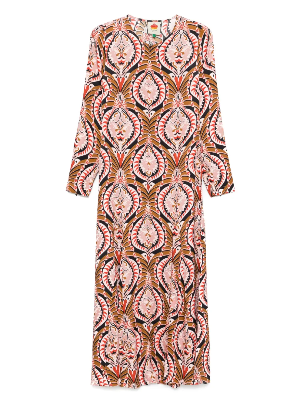 FARM RIO PINEAPPLE JEWELRY MIDI DRESS
