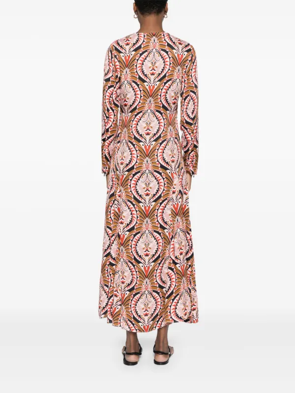gwen midi dress Gwen Knit Midi Dress with Contrast Flared Hems