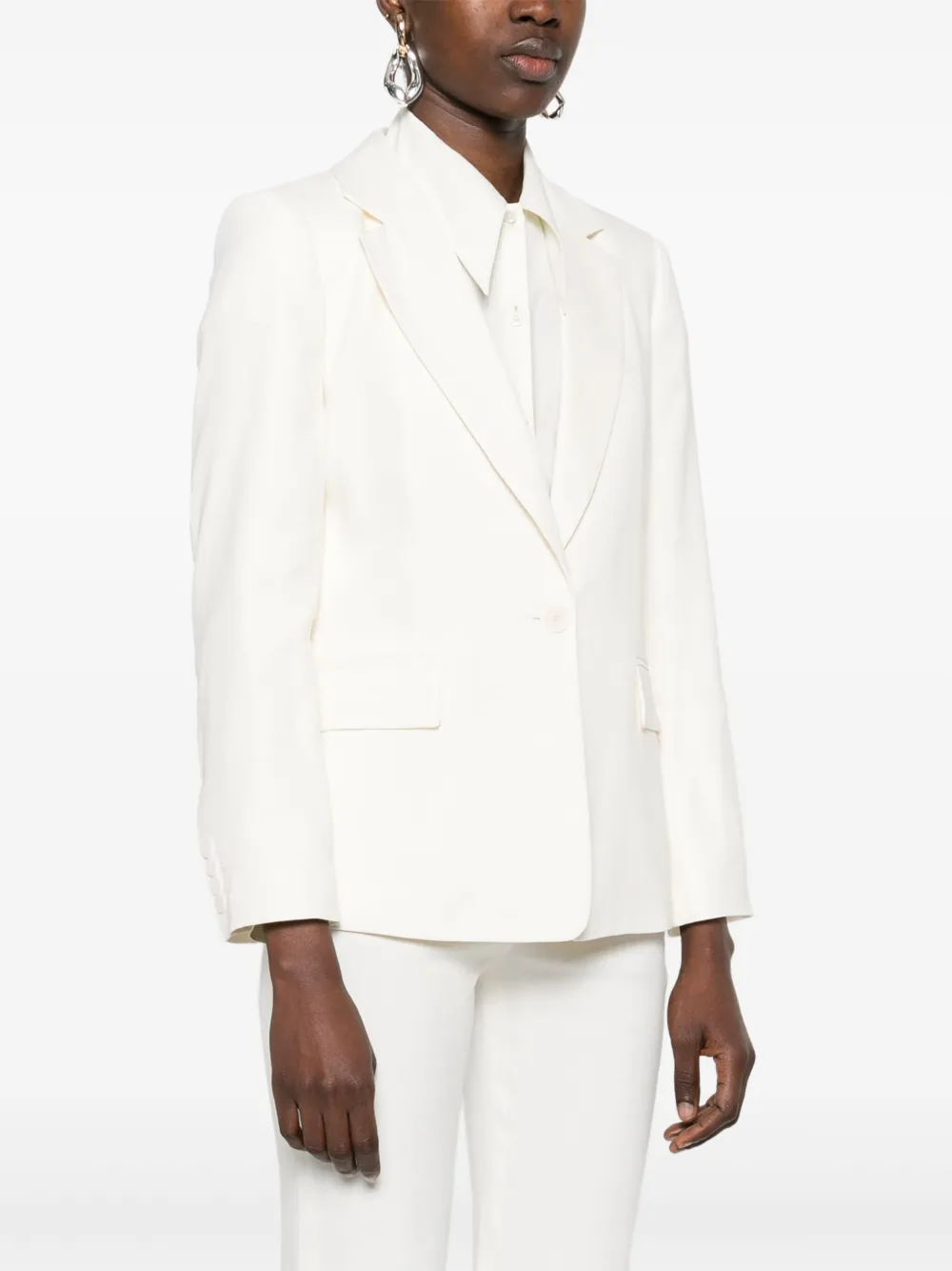 Joseph Womens Ivory Marty Notched-lapel Stretch-linen Jacket In White