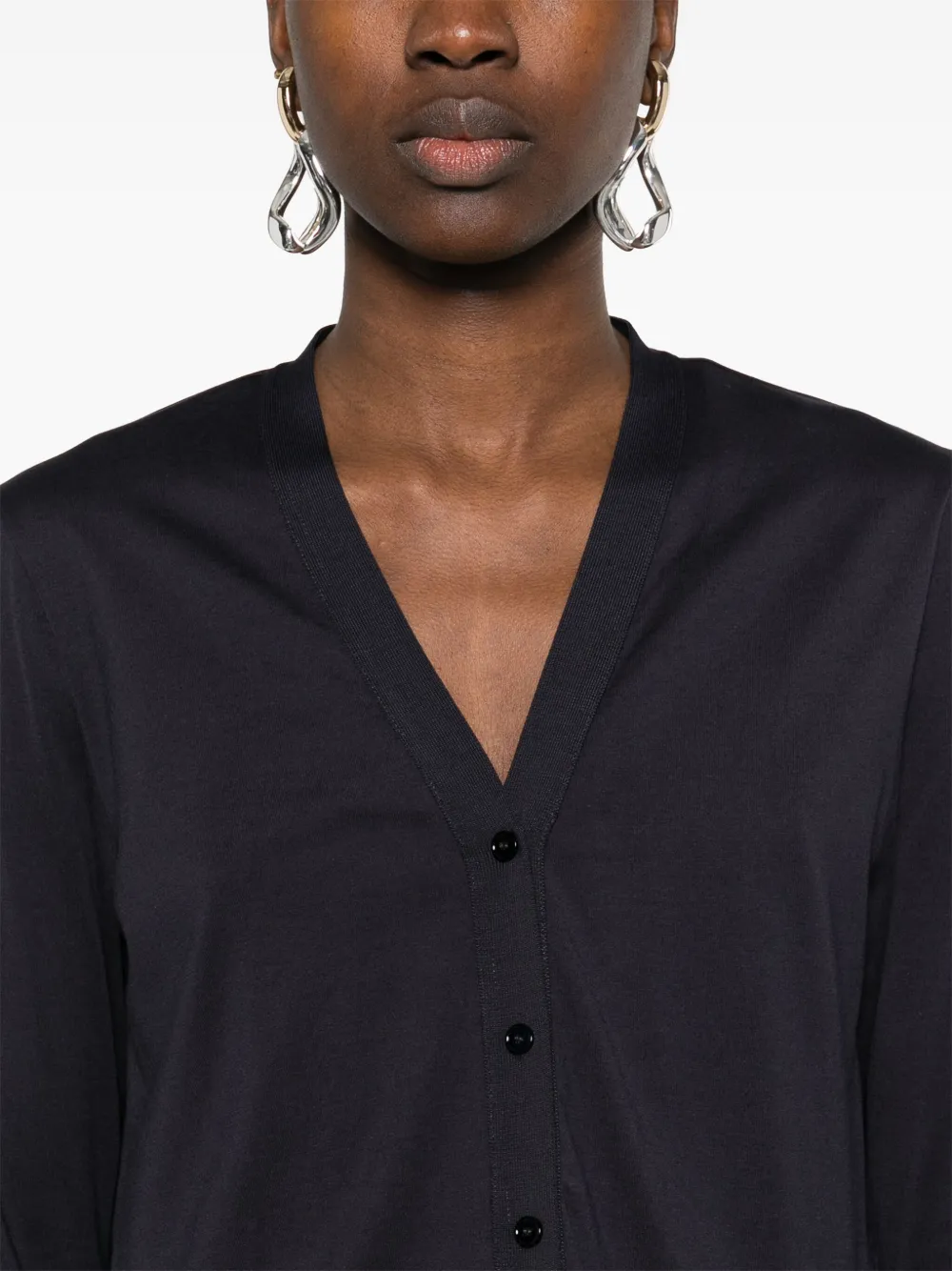 JOSEPH Top met contrasterend vlak Blauw