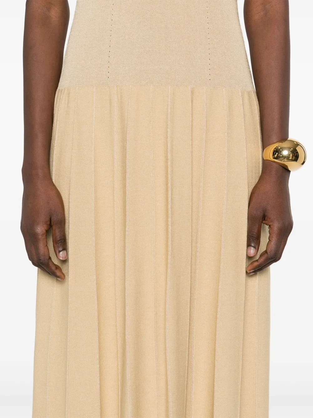 JOSEPH Gebreide midi-jurk Beige