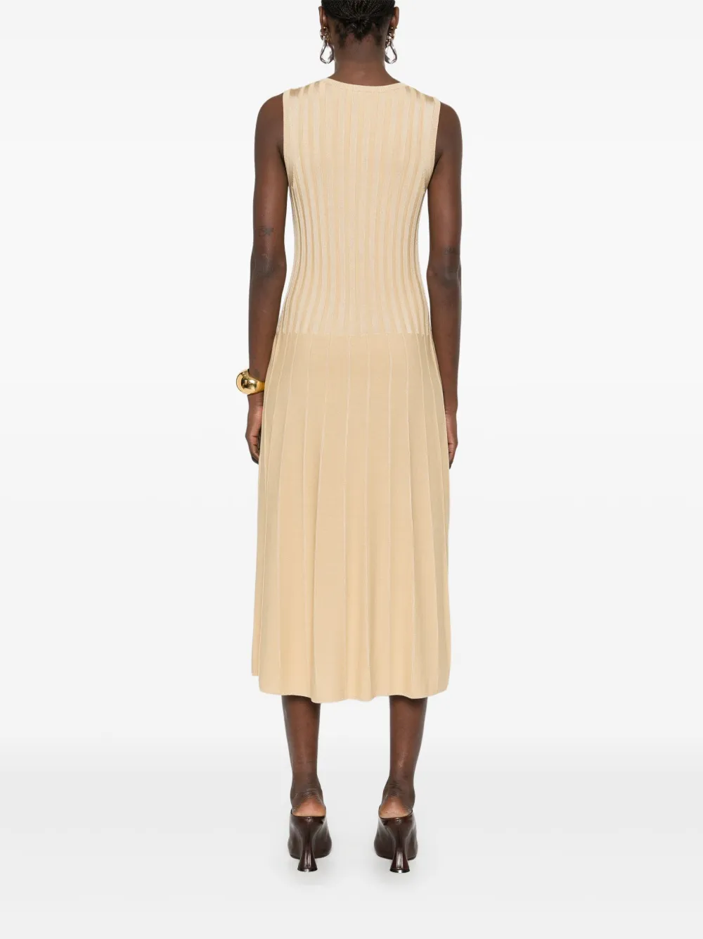 JOSEPH Gebreide midi-jurk Beige